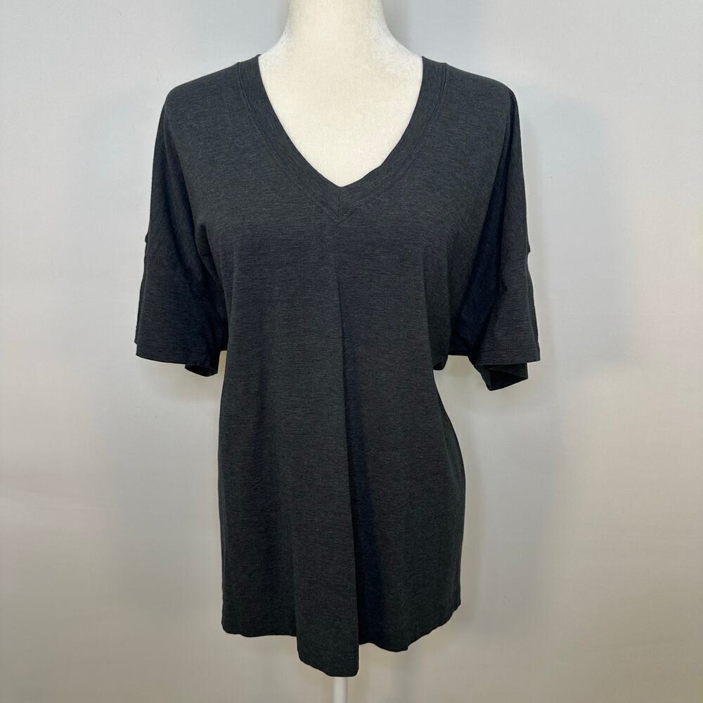 Lululemon Oversized Charcoal Gray Tee with Side Ties